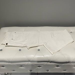 Esqualo Jeans — White straight leg low cut jeans with pockets and single button